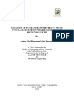 Behavior of RC Members Subjected To Shear With Background To Provisions of The New Edition of Ecp 203 by Ahmed Abd Elmoniem Saleh Bayome