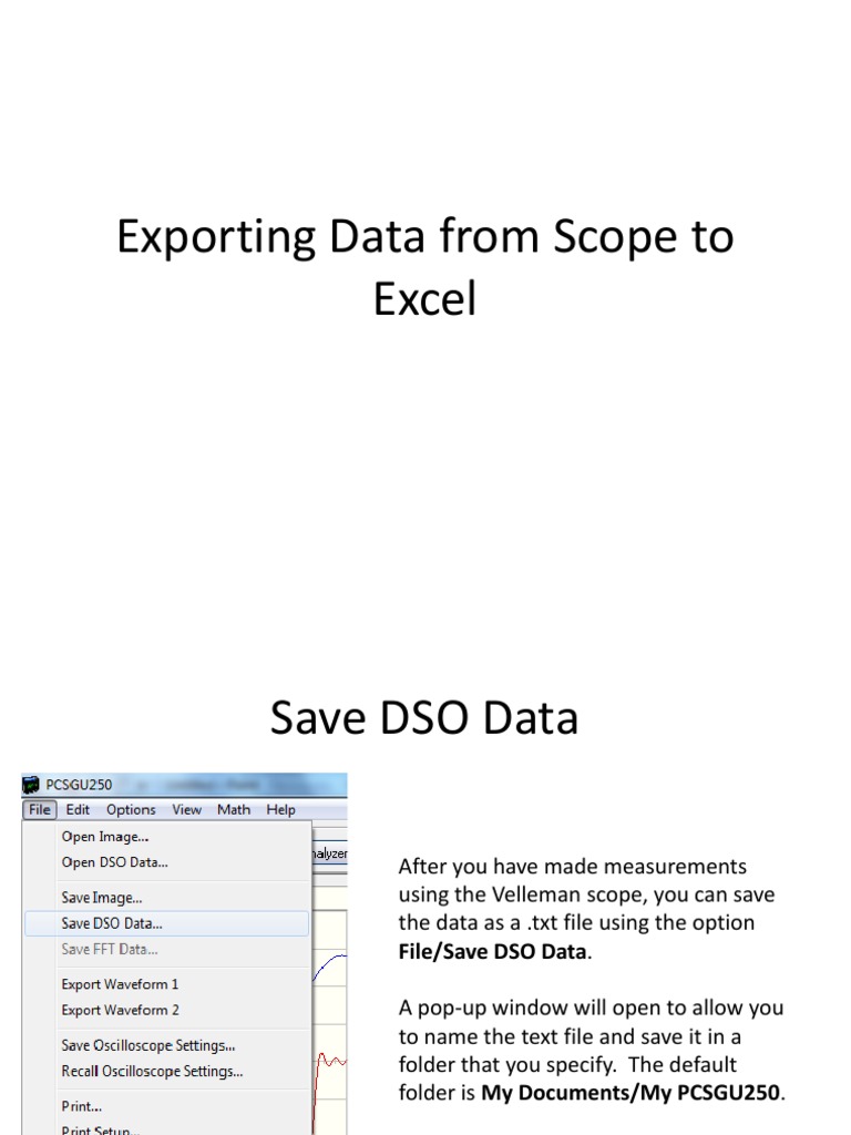 Exporting Data From Scope To Excel | PDF | Microsoft Excel | Computer File