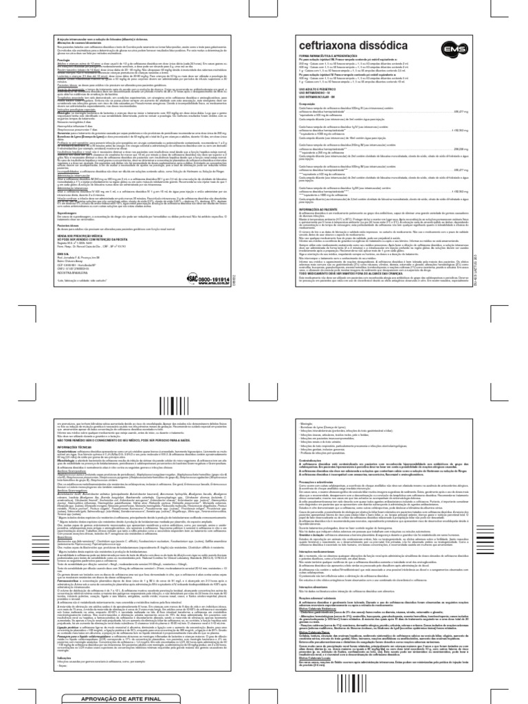 Bula Ceftriaxona Sodica 10063 1174 | PDF | Meningite | Penicilina
