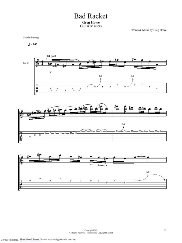 Bad Racket: Greg Howe Guitar Masters | Download Free PDF | Musical ...