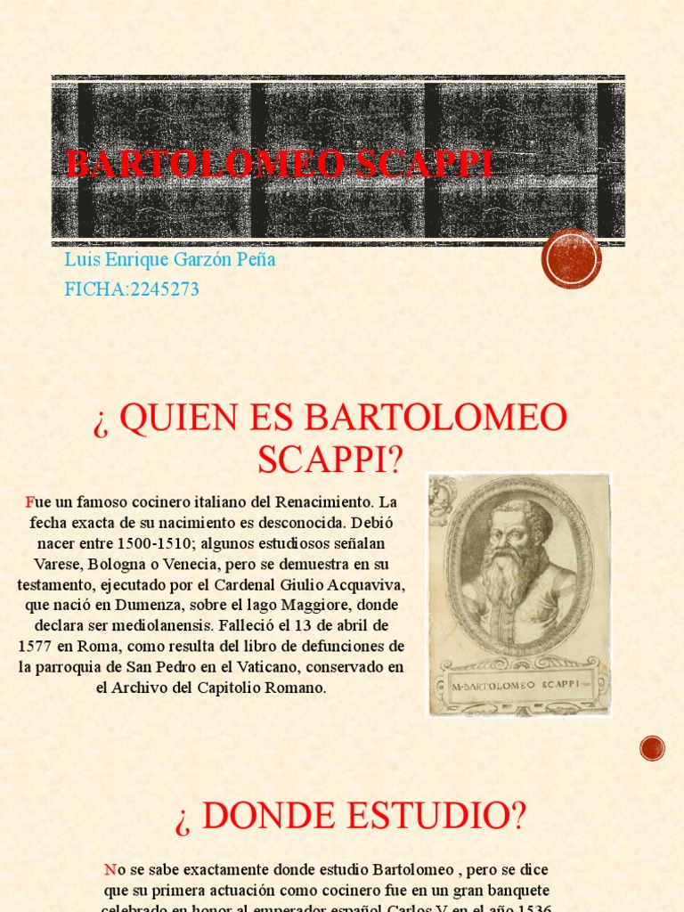 Bartolomeo Scappi | PDF | Gastronomía | Cocina italiana
