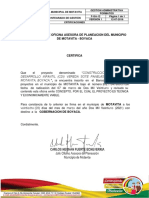 Gestión administrativa formatos certificaciones proyecto CDI Motavita