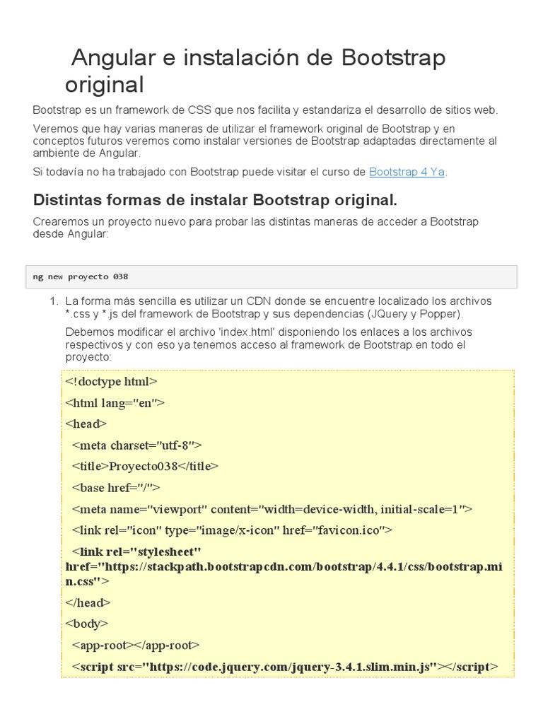 Integración de Bootstrap en Angular | PDF | Bootstrap (marco frontal ...