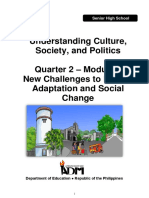 Understanding Culture, Society, and Politics Quarter 2 - Module 6 New Challenges To Human Adaptation and Social Change