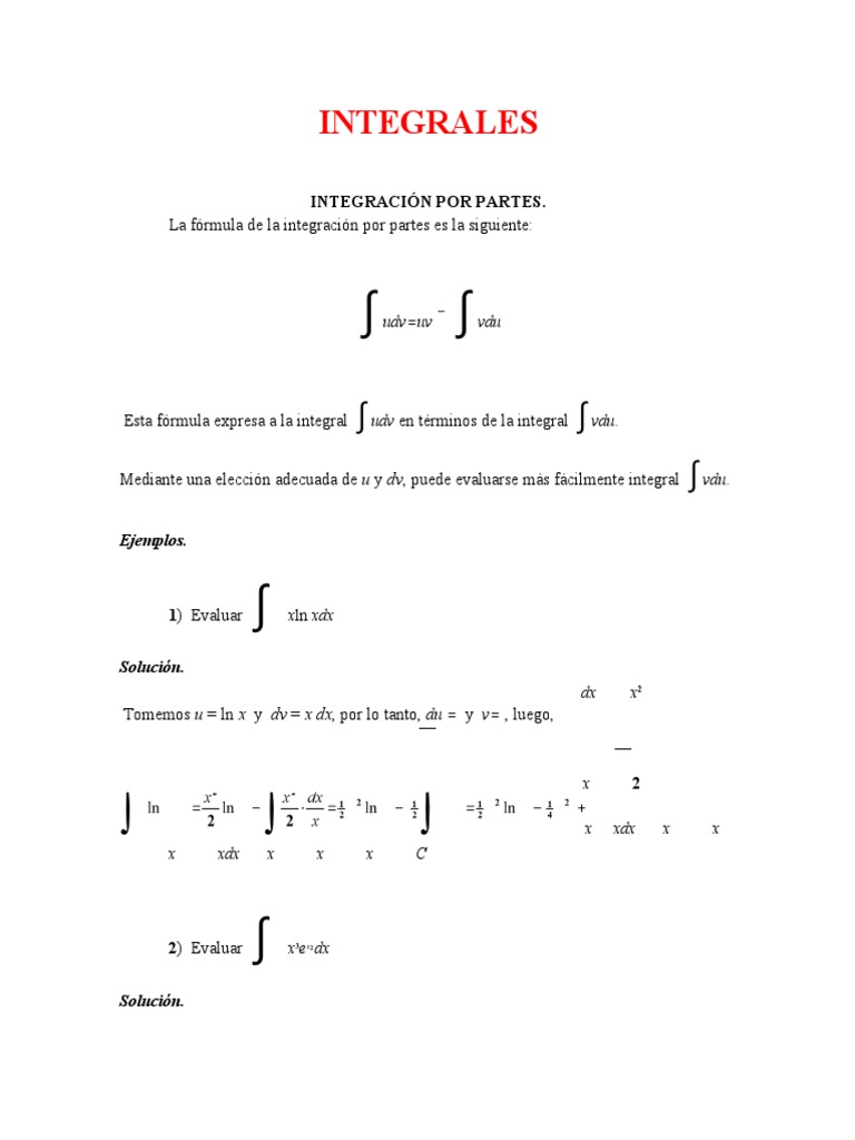 Integrales Texto | PDF | Integral | División (Matemáticas)