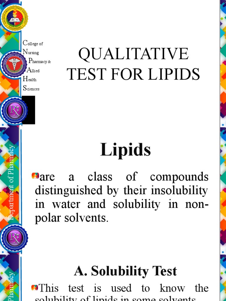 QualitativeTestforLipids Reviewer PDF Emulsion Solubility