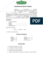 Acta de Entega de Vehiculo Menor