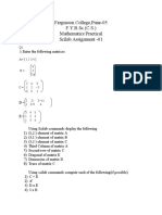 Fergusson College, Pune-05 F.Y.B.Sc. (C.S.) Mathematics Practical Scilab Assignment - 01