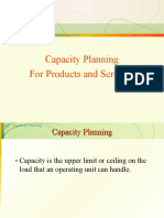 Capacity Planning For Products and Services