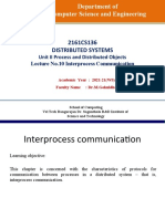 2161CS136 Distributed Systems: Unit II Process and Distributed Objects Lecture No.10 Interprocess Communication