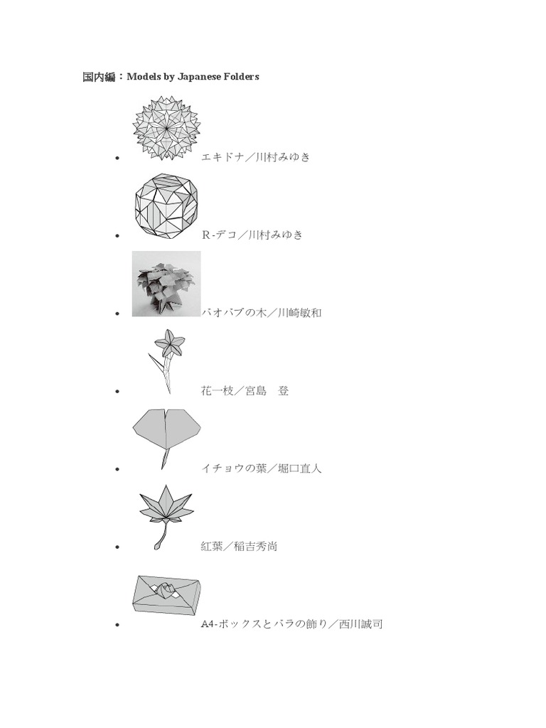 Models By Japanese Folders
