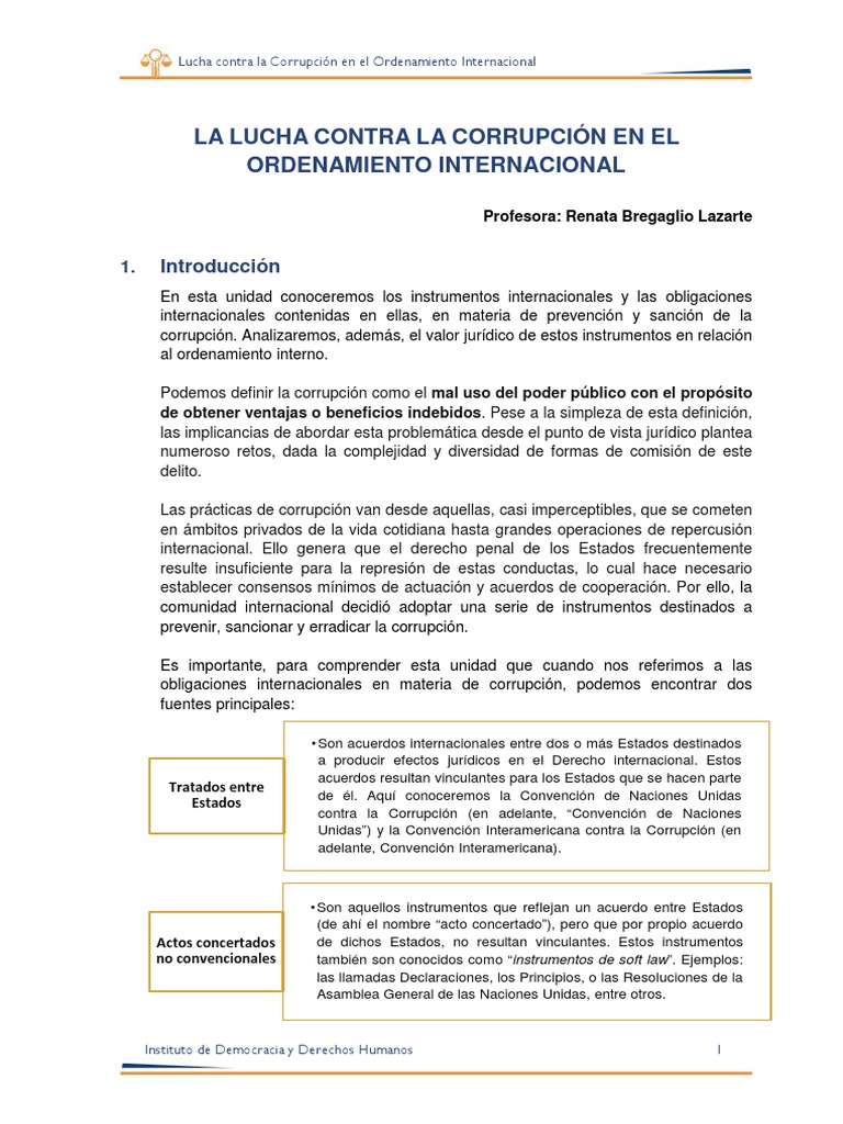 La Lucha Contra La Corrupción | PDF | Corrupción política | Convenio ...