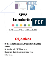 Spss "Introduction": Dr. Mohammad Alzahrani, Pharmd, PHD