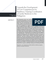 Towards The Development of Core Competencies For Residency Training Coordinators of Family Medicine in The Philippines