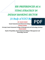 Customer Preferences As A Marketing Strategy in Indian Banking Sector