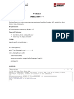 Worksheet Experiment - 4: Prepared By: MADHUR SHARMA UID-20BCS9529 Section - 20Bcs44A Branch - Be-C.S.E