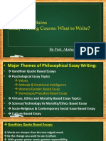 Major Themes of Philosophical Essay Writing