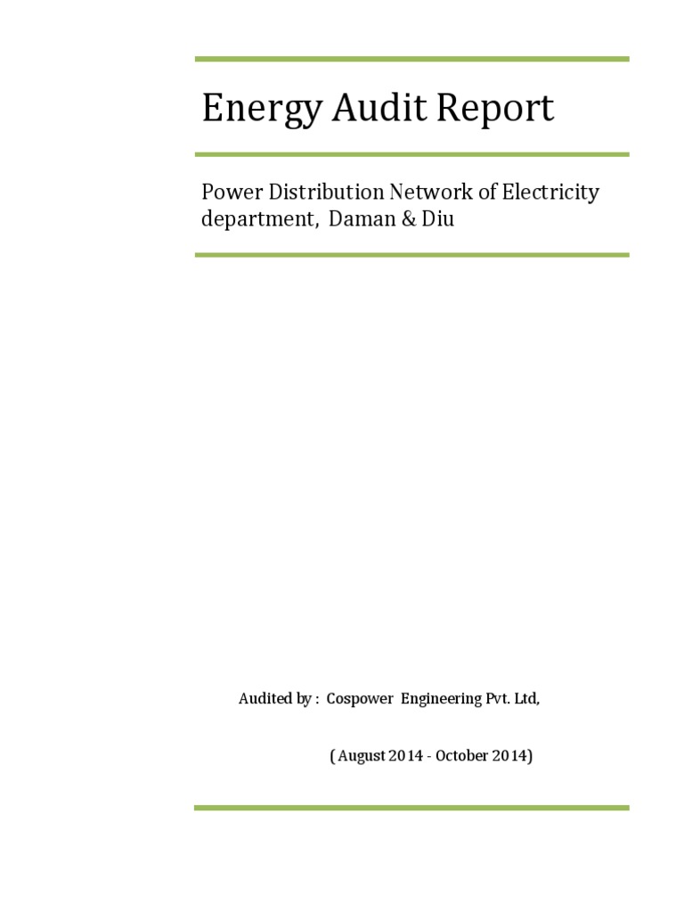 Energy Audit Report: Power Distribution Network of Electricity ...