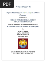 Digital Marketing For An Edutech Company: A Project Report On