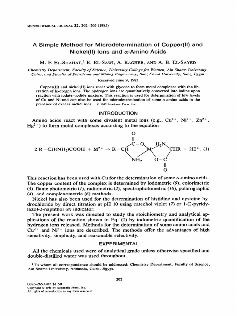 Copper by Iodate Method PDF Iodine Titration