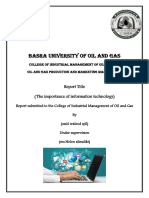 Basra University of Oil and Gas: Report Title) The Importance of Information Technology (