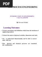 Bioprocess Engineering: Introduction To Engineering Calculations