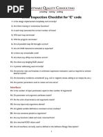 C Inspection Checklist