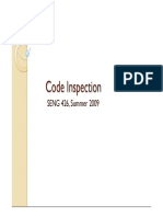 Code Inspection: SENG 426, Summer 2009