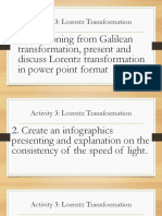 Activity 3 - Lorentz Transformation