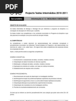 Teste Intermédio de Geologia-Biologia