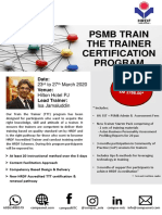 PSMB Train The Trainer Certification Program: Date: Venue: Lead Trainer