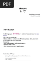 Arrays in C': Shashidhar G Koolagudi CSE, NITK, Surathkal