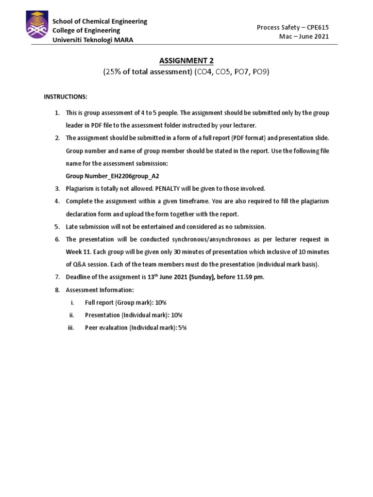 Chemical Engineering Assignment | PDF | Business | Manufacturing And ...