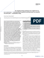 I Can't See Any Reason For Stopping Doing Anything, But I Might Have To Do It Differently' Restoring Hope To Patients With Persistent Non-Specific Low Back Pain A Qualitative Study