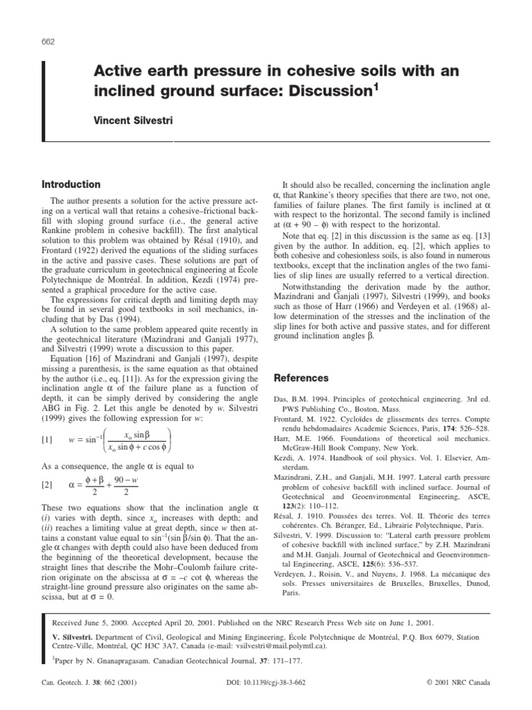 EMPUJE DE TIERRAS - Active Earth Pressure | PDF | Geotechnical ...