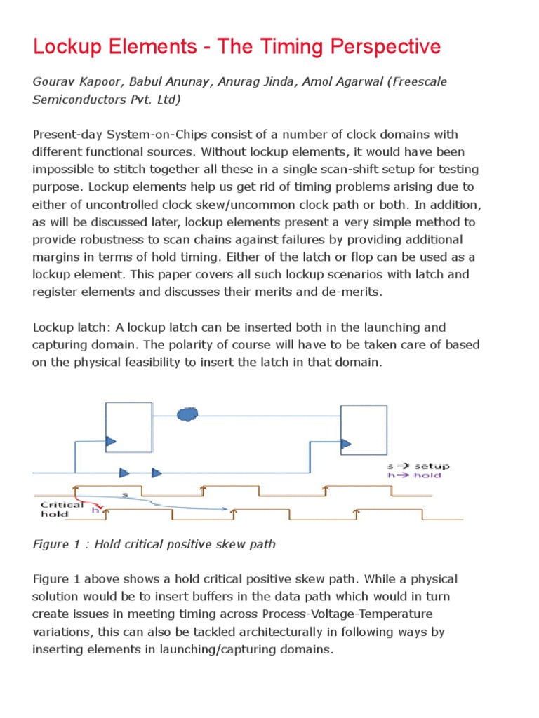 Lockup Latch Strategies in VLSI Design | PDF | Electronics | Computer ...