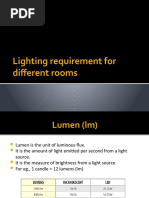 10.lighting Requirement For Different Rooms