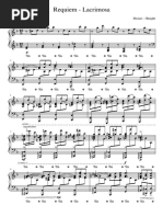 Lacrimosa Original Transcription For Piano - Mozart