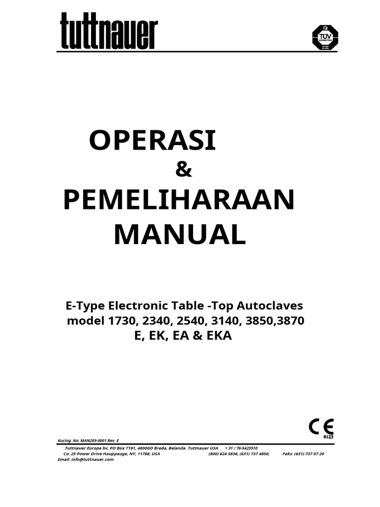 Brinkmann Tuttnauer E Ek Ea Eka User Man En Id Pdf