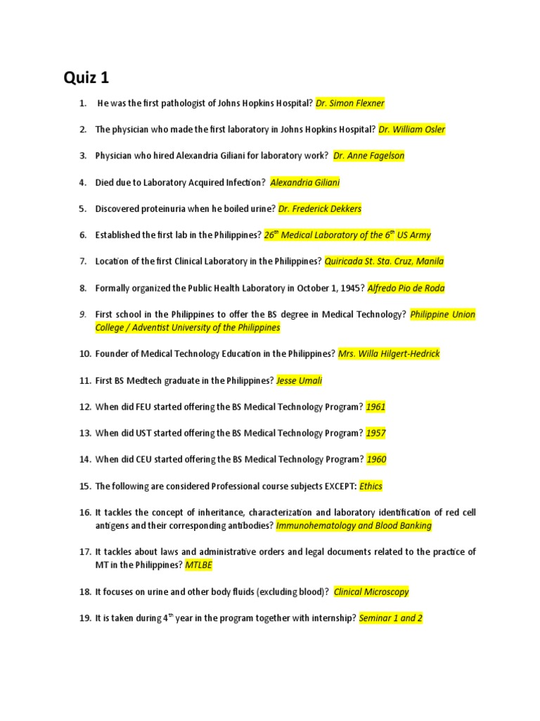 Quiz 1 | Download Free PDF | Licensure | Pathology