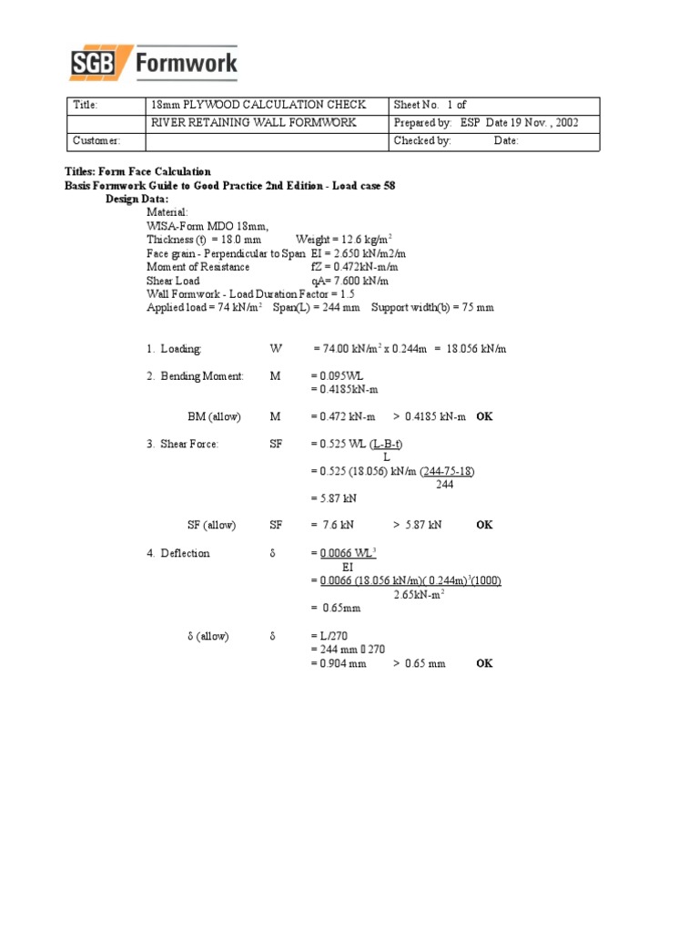 Titles: Form Face Calculation Basis Formwork Guide To Good Practice 2nd ...