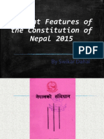 Salient Features of The Constitution of Nepal 2015: by Swikar Dahal