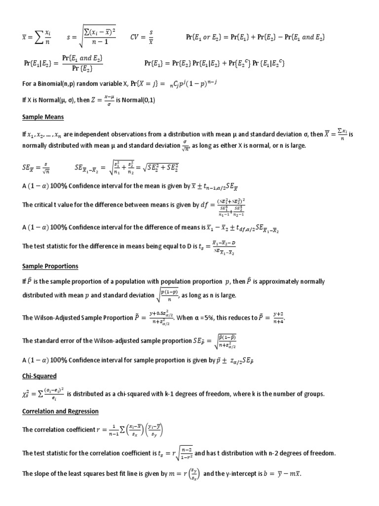 Formulas | PDF