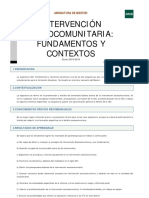 Intervención Sociocomunitaria: Fundamentos Y Contextos: Asignatura de Máster