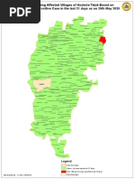 Map Showing Affected Villages of Hoskote Taluk Based On Atleast One Positive Case in The Last 21 Days As On 29th May 2020