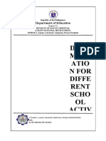 Docu Ment Atio N For Diffe Rent Scho OL Activ: Department of Education