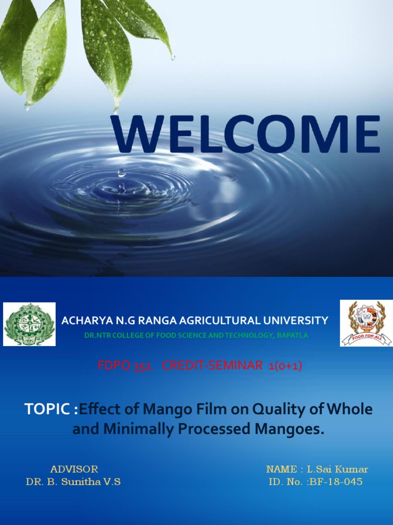 Effect of Mango Film On Quality of Whole and Minimally Processed