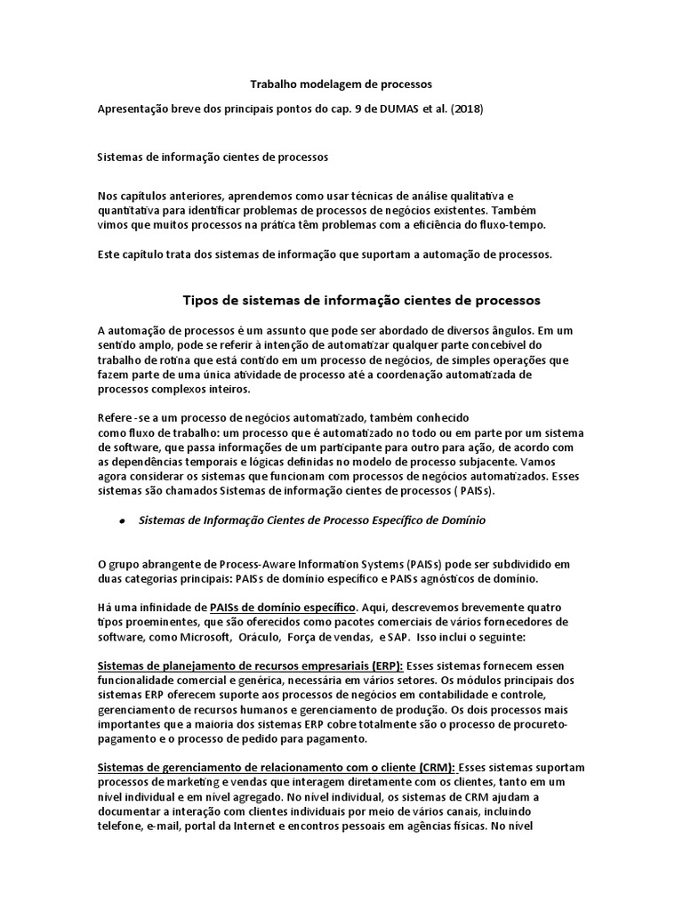 Automação e Modelagem de Processos | PDF | Cadeia de suprimentos ...