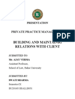 Building and Maintainig Relations With Client: Private Practice Management
