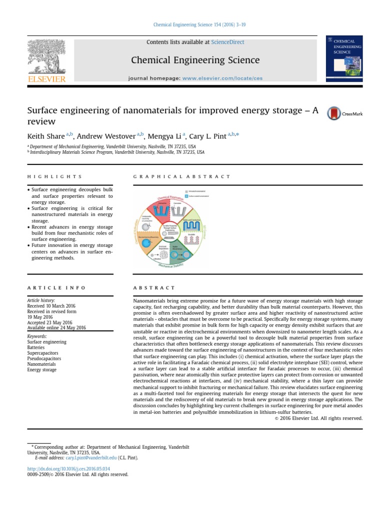 Surface Engineering of Nanomaterials For Improved Energy Stoge